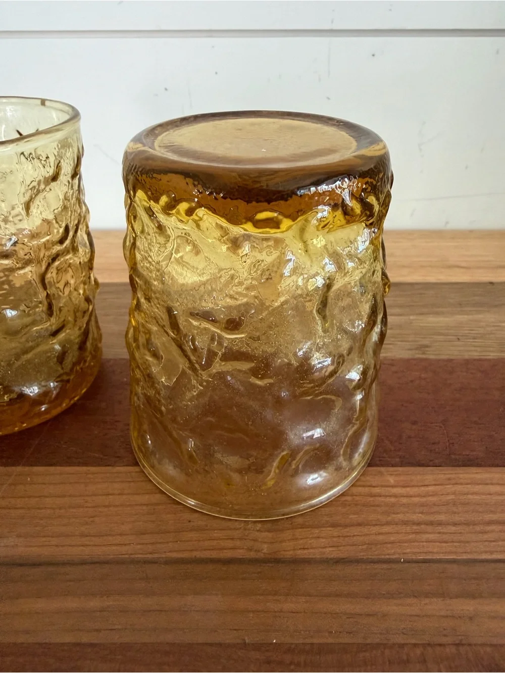 Vintage Anchor Hocking Lido Milano Juice Glasses 2 Amber Marigold